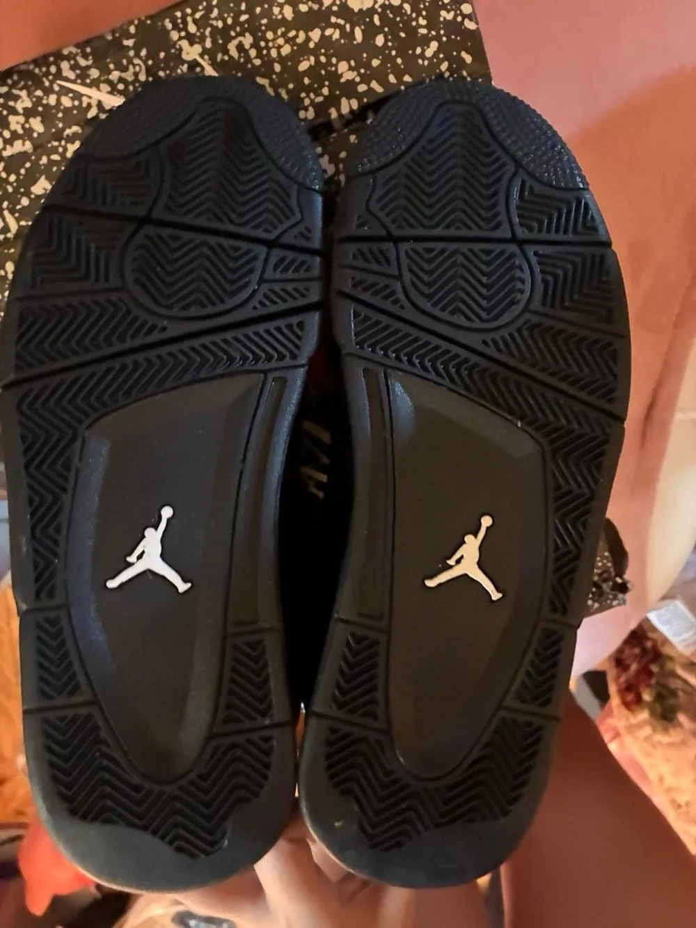 Jordan Men's Black Retro Basketball Sneakers with Red Logo Tag
